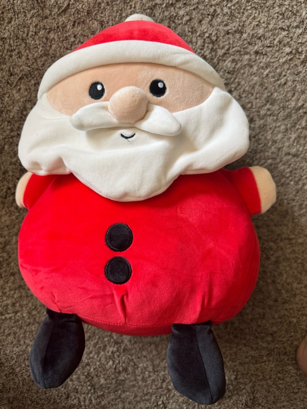 Plush Santa Holiday Decorative Pillow - Red & White 14”